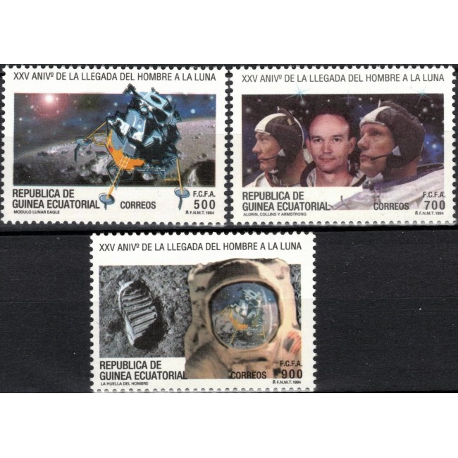 Guinea Ecuatoriala 1994 - Cosmonautica, aniversare primul om pe Luna, serie neuzata