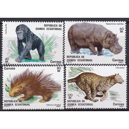 Guinea Ecuatoriala 1983 - Fauna protejata, animale, serie neuzata