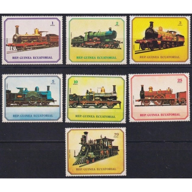 Guinea Ecuatoriala 1978 - Trenuri, locomotive, serie neuzata