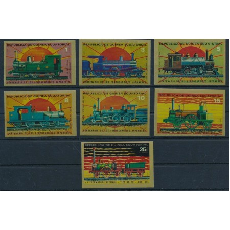 Guinea Ecuatoriala 1972 - Locomotive, trenuri, serie nedantelata neuzata