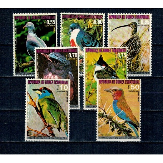 Guinea Ecuatoriala 1976 - Păsări din Asia, serie neuzata