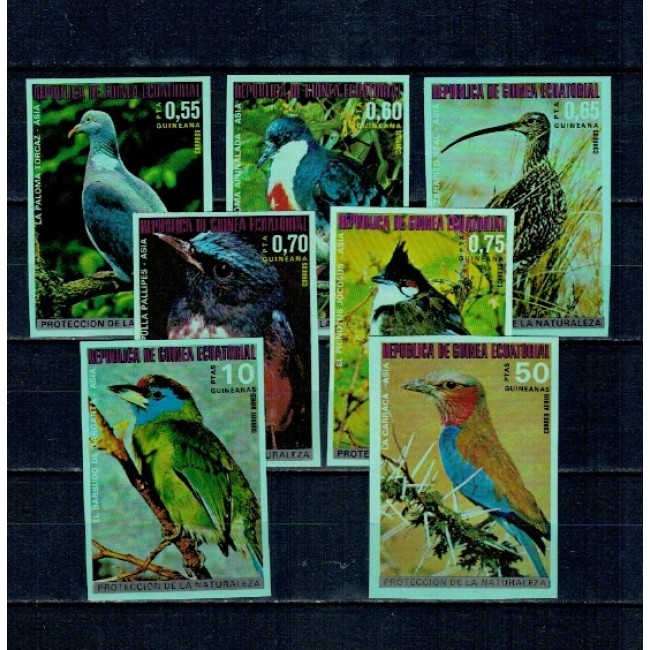 Guinea Ecuatoriala 1976 - Păsări din Asia, serie nedantelata neuzata