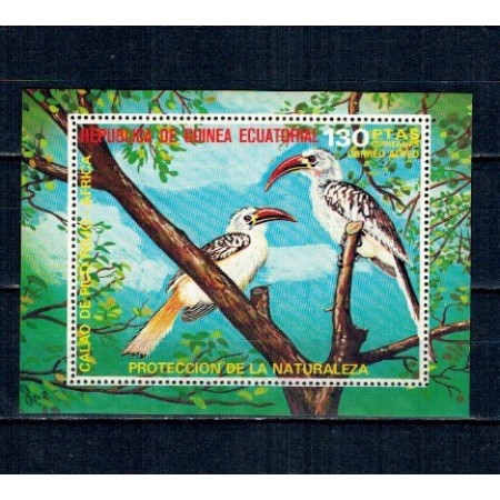 Guinea Ecuatoriala 1976 - Pasări din Africa, colita neuzata
