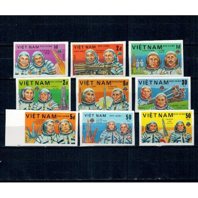 Vietnam 1983 - Intercosmos, cosmonautica, serie nedantelata neuzata