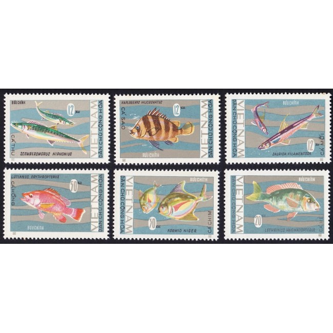 Vietnam 1967 - Pești, fauna, serie dantelata neștampilata