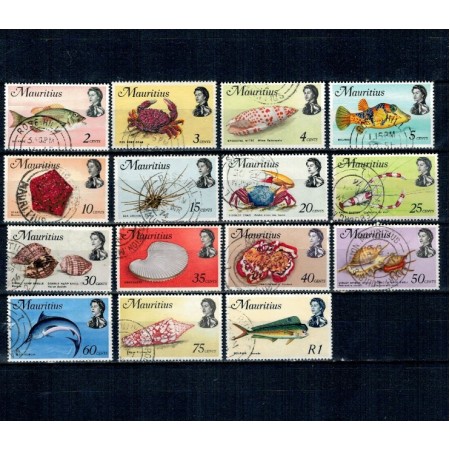 Mauritius 1969 - Uzuale, pești, serie stampilata incompleta