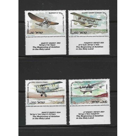 Israel 1985 - Aviatie, avioane, serie neuzata cu tab