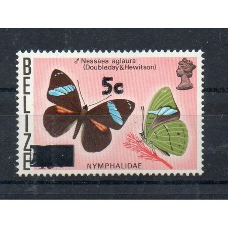 Belize 1977 - Fluturi, supratipar nominal nou, neuzat