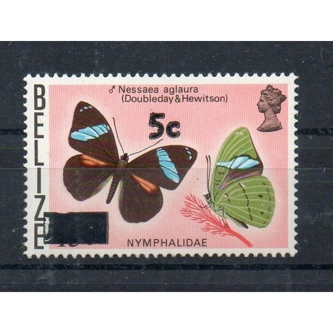 Belize 1977 - Fluturi, supratipar nominal nou, neuzat