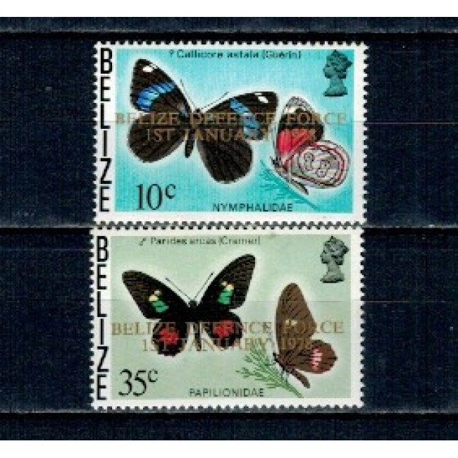 Belize 1978 - Fluturi, supratipar Defense Force, serie neuzata