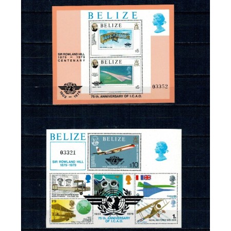 Belize 1979 - Aviație, avioane, Rowland Hill, blocuri neuzate