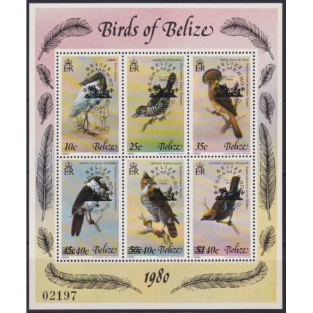 Belize 1980 - Păsări, supratipar Espamer, bloc neuzat, cota mare