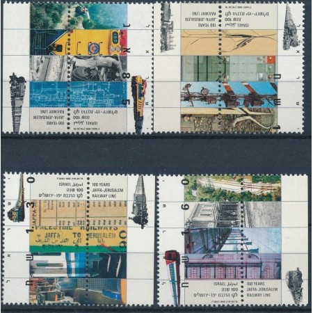 Israel 1992 - Linia ferata Jaffa-Jerusalem, trenuri, serie neuzata cu tab