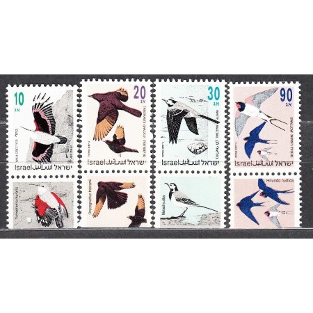 Israel 1992 - Păsări, uzuale, serie neuzata cu tab
