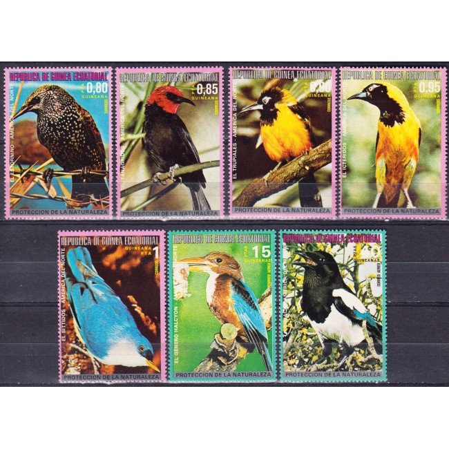 Guinea Ecuatoriala 1976 - Păsări din America de Nord, serie neuzata