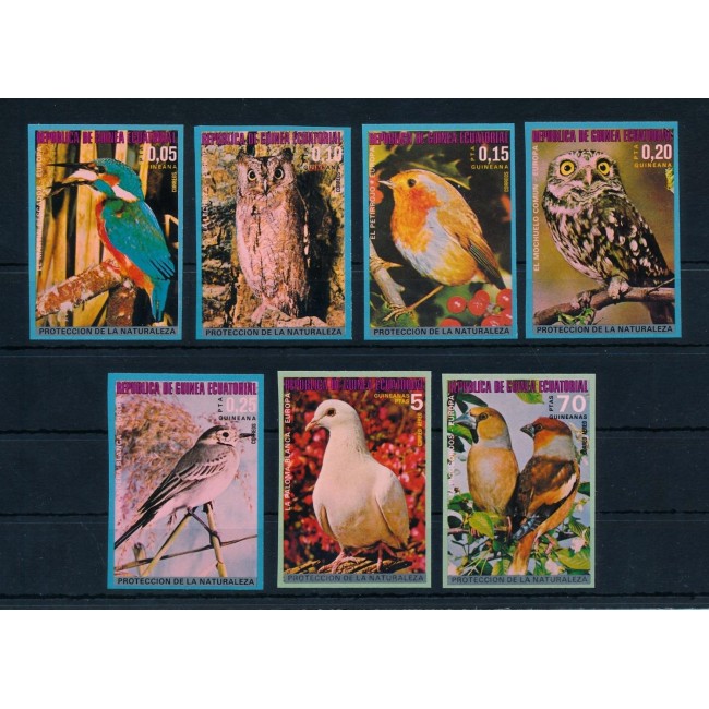 Guinea Ecuatoriala 1976 - Pasari din Europa, serie nedantelata neuzata