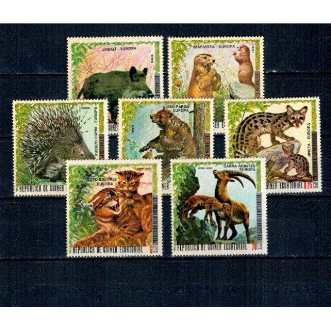 Guinea Ecuatoriala 1976 - Fauna din Europa, Animale, serie dantelata neuzata