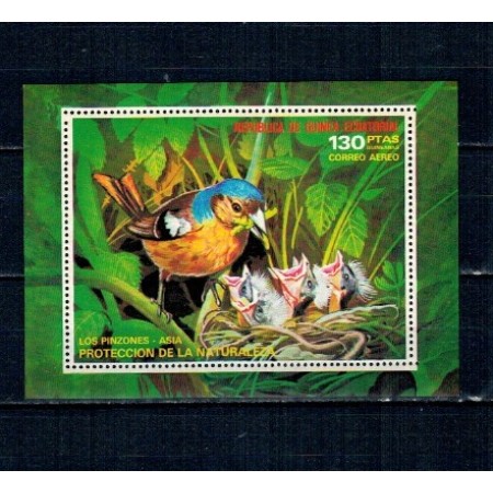 Guinea Ecuatoriala 1976 - Păsări din Asia, colita neuzata