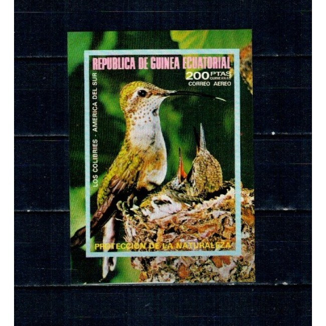 Guinea Ecuatoriala 1977 - Păsări din America de Sud, colita neuzata