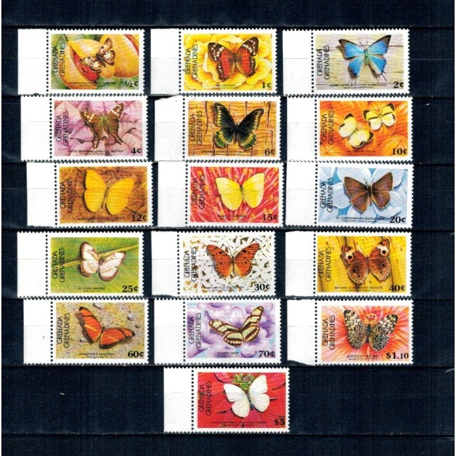 Grenada Grenadines 1985 - Fluturi, serie incompleta, neuzata