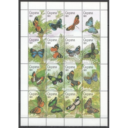 Guyana 1990 - Fluturi, minicoala neuzata