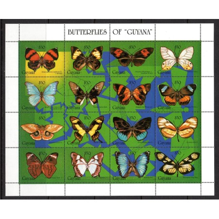 Guyana 1994 - Fluturi, minicoala neuzata