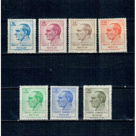 Turcia 1964/65 - Președintele Ataturk, personalități, uzuale, serie neuzata