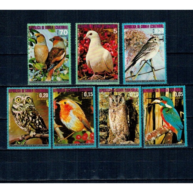 Guinea Ecuatoriala 1976 - Păsări din Europa, serie dantelata neuzata