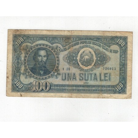 Romania 1952 - 100 lei, uzata