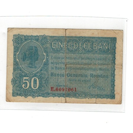 Romania 1917 - 50 bani, Banca Generala Romana, uzat