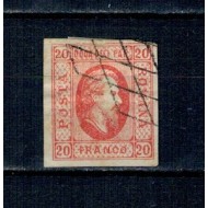 1865 - Alexandru Ioan Cuza, efigia in oval, 20 parale, stampilat