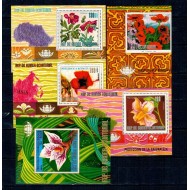 Guinea Ecuatoriala - Lot 5 colite neuzate, tematica flori