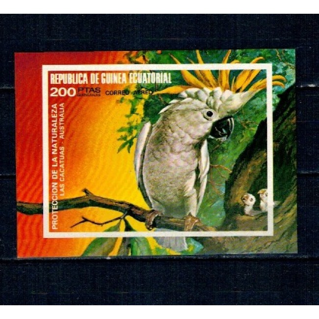 Guinea Ecuatoriala 1974 - Păsări din Australia, colita neuzata