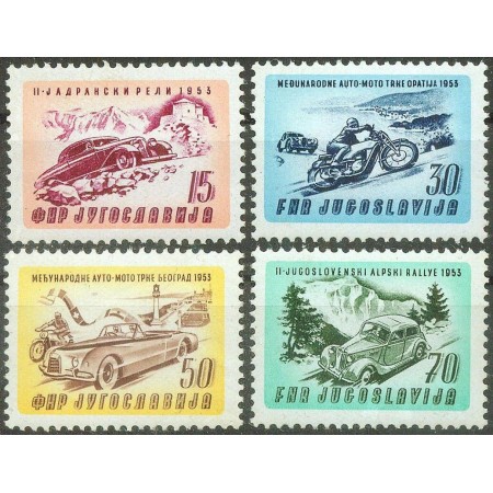 Iugoslavia 1953 - Curse de mașini si motociclete, serie neuzata