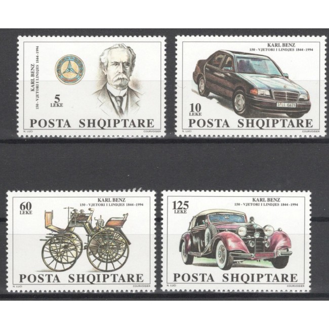 Albania 1995 - Aniversare Carl Benz, masini, serie neuzata