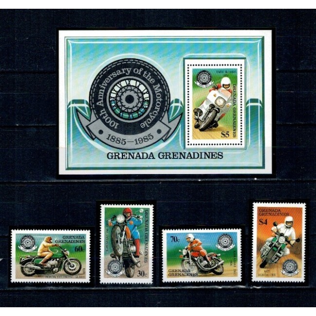 Grenada Grenadines 1985 - Motociclete, serie si colita neuzata