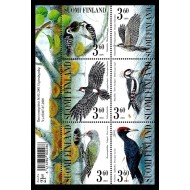 Finlanda 2001 - Păsări, ciocănitori, serie neuzata in bloc