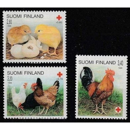 Finlanda 1996 - Crucea Rosie, păsări de curte, serie neuzata