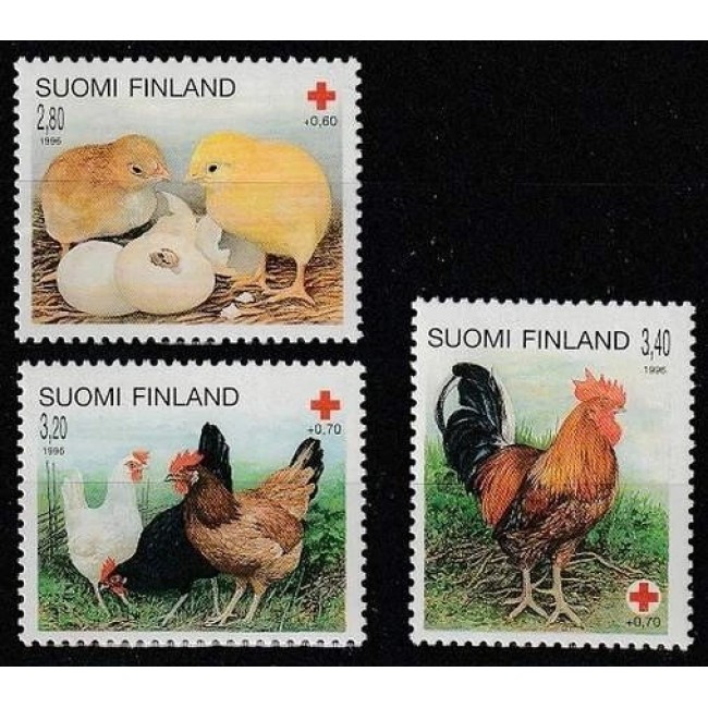 Finlanda 1996 - Crucea Rosie, păsări de curte, serie neuzata