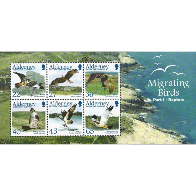 Alderney 2002 - Păsări migratoare (I), bloc neuzat