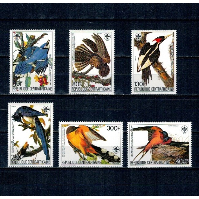 Centrafricaine Republic 1985 - Păsări, Audubon, serie neuzata