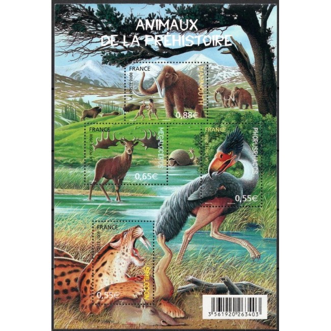 Franta 2008 - Animale preistorice, bloc neuzat