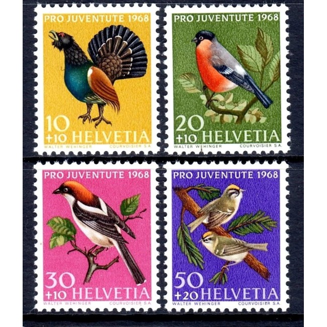 Elvetia 1968 - Păsări, serie neuzata