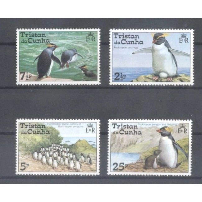 Tristan da Cunha 1974 - Pinguini, fauna, serie neuzata