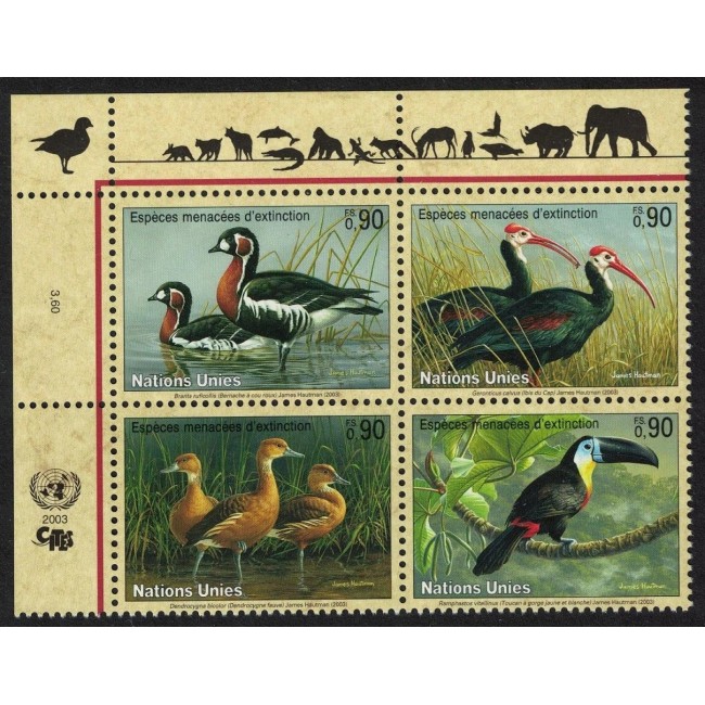 ONU Geneva 2003 - Păsări, serie neuzata
