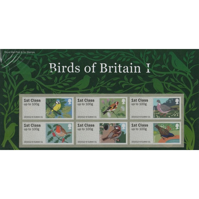 Marea Britanie 2010 - Păsări, serie timbre autocolant neuzate