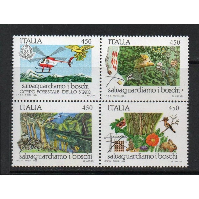 Italia 1984 - Protecția naturii, serie neuzata
