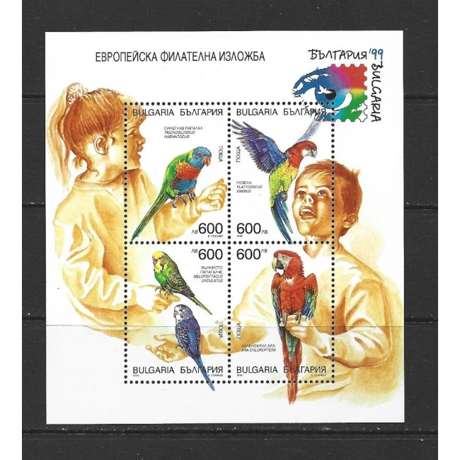 Bulgaria 1999 - Papagali, bloc neuzat