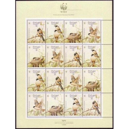 Portugal Azores 1990 - Păsări, minicoala neuzata