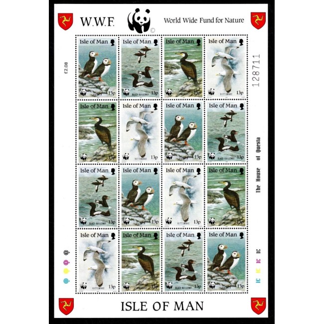 Isle of Man 1989 - Pasari WWF, minicoala neuzata